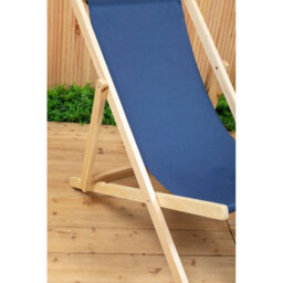 Orsina Blue Deck Chair, Water-Resistant Small Outdoor Deck Chair, Built Last Lawn Chair, Foldable Wooden Deck Chair - thumbnail 7
