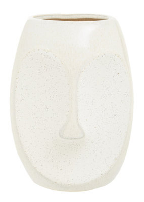 Orsina Handcrafted Stoneware Face Small Vase, Modern Free Standing Vase, Contemporary Flower Vase, Stoneware Vase - image 1