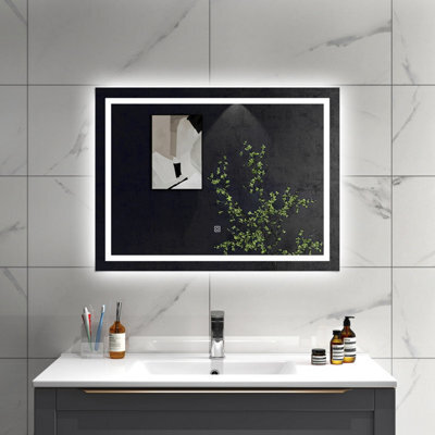 Sline 1000X700mm Bathroom Led Mirror With Cold White Light,touch Control,memory Function,demister Pad,horizontal/vertical - image 1