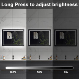 Sline 1000X700mm Bathroom Led Mirror With Cold White Light,touch Control,memory Function,demister Pad,horizontal/vertical - thumbnail 3