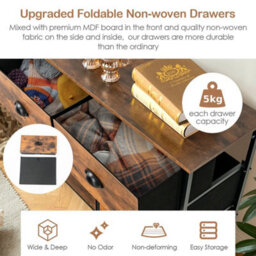 Brown 6-Drawer 2-Tier Fabric Storage Chest - thumbnail 6