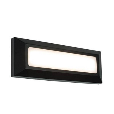 Luminosa Lighting Luminosa Severus Integrated Led 1 Light Outdoor Wall Light Black Abs Plastic, Frosted Ip65