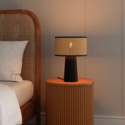 GoodHome Tolland Cylinder Matt Natural & Black Table Lamp - thumbnail 8