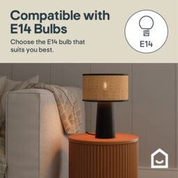 GoodHome Tolland Cylinder Matt Natural & Black Table Lamp - thumbnail 9