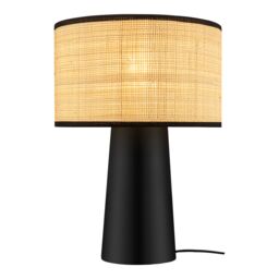GoodHome Tolland Cylinder Matt Natural & Black Table Lamp - thumbnail 4