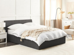 Beliani Ottoman Bed Fabric Orbey 140 X 200 Cm (Eu Double) Grey - thumbnail 2