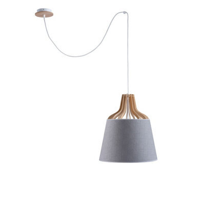 Luminosa Lighting Luminosa Ivone Dome Pendant Ceiling Light Grey, 38Cm, 1X E27, 200Cm Wire