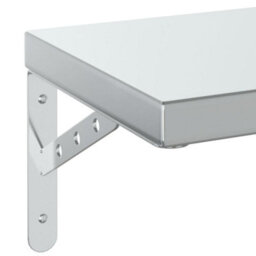 Berkfield Wall Shelves 2 Pcs 75X23.5 Cm Silver Stainless Steel - thumbnail 8