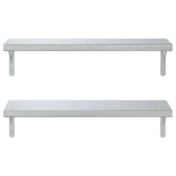 Berkfield Wall Shelves 2 Pcs 75X23.5 Cm Silver Stainless Steel - thumbnail 5