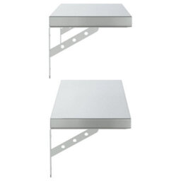 Berkfield Wall Shelves 2 Pcs 75X23.5 Cm Silver Stainless Steel - thumbnail 6