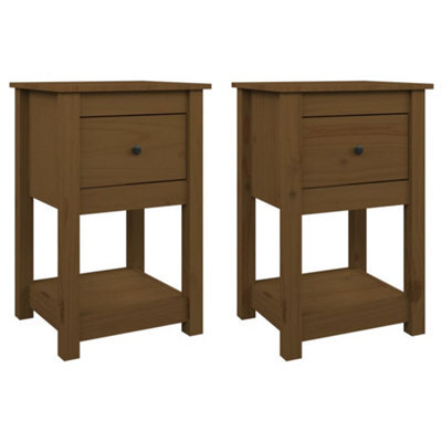 Berkfield Elegant Bedside Cabinets 2 Pcs Honey Brown 40X35X61.5Cm Solid Wood Pine - image 1