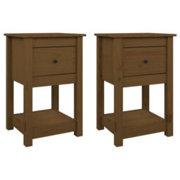 Berkfield Elegant Bedside Cabinets 2 Pcs Honey Brown 40X35X61.5Cm Solid Wood Pine - thumbnail 1