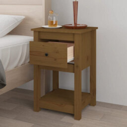 Berkfield Elegant Bedside Cabinets 2 Pcs Honey Brown 40X35X61.5Cm Solid Wood Pine - thumbnail 4