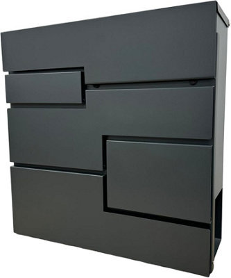 One Of A Kind Design Uk Modern Stylish Wall-Mounted Post Box Lockable - Grey - image 1