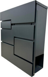 One Of A Kind Design Uk Modern Stylish Wall-Mounted Post Box Lockable - Grey - thumbnail 5