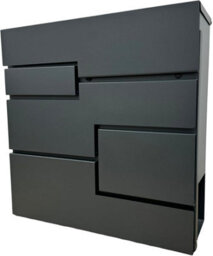 One Of A Kind Design Uk Modern Stylish Wall-Mounted Post Box Lockable - Grey - thumbnail 1