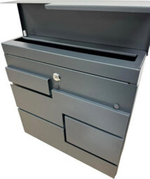 One Of A Kind Design Uk Modern Stylish Wall-Mounted Post Box Lockable - Grey - thumbnail 3
