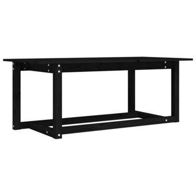 Berkfield Rustic Coffee Table Black 110X55X45 Cm Solid Wood Pine - image 1