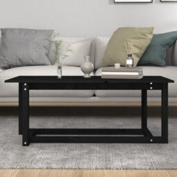 Berkfield Rustic Coffee Table Black 110X55X45 Cm Solid Wood Pine - thumbnail 5