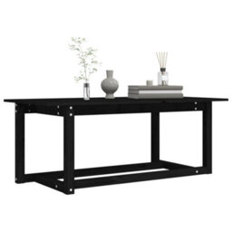 Berkfield Rustic Coffee Table Black 110X55X45 Cm Solid Wood Pine - thumbnail 6