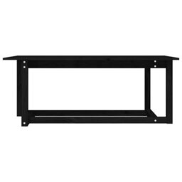 Berkfield Rustic Coffee Table Black 110X55X45 Cm Solid Wood Pine - thumbnail 3