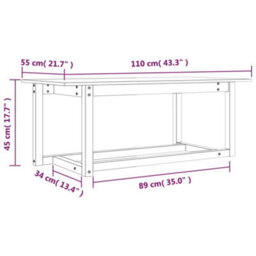 Berkfield Rustic Coffee Table Black 110X55X45 Cm Solid Wood Pine - thumbnail 8