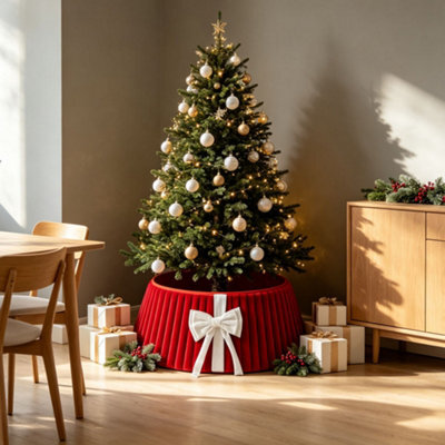 Amorly 40Cm Christmas Tree Collar, Plush Tree Collar Tree Stand Cover Xmas Tree Ring Stand Tree Basket Skirt For Winter Home Decorations - image 1
