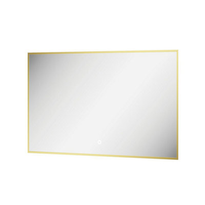 Plum&clay Rio Brushed Gold  Framed Backlit Led Bathroom Mirror With Dual Light (W)80Cm (H)55Cm - image 1