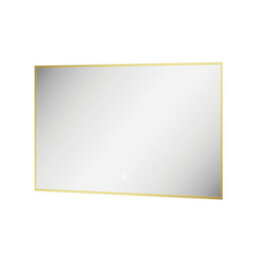 Plum&clay Rio Brushed Gold  Framed Backlit Led Bathroom Mirror With Dual Light (W)80Cm (H)55Cm