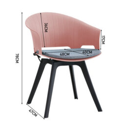 Darphe Dining Chair Set Of 4 Pink Dining Chairs With Padded Seat & Swivel - thumbnail 5