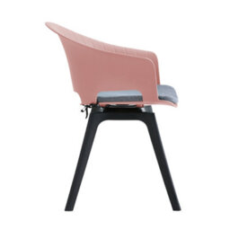 Darphe Dining Chair Set Of 4 Pink Dining Chairs With Padded Seat & Swivel - thumbnail 3