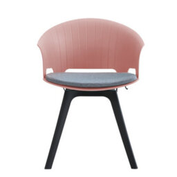 Darphe Dining Chair Set Of 4 Pink Dining Chairs With Padded Seat & Swivel - thumbnail 2