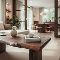 L100Xw40Xh45Cm Lina Chunky Live / Waney Edge Coffee Table In Walnut Colour - thumbnail 4