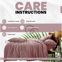 Gc Gaveno Cavailia Teddy Bear Fleece King Pink Duvet Set With Matching Pillowcase Fluffy Warm & Cosy Super Soft Bedding Set - thumbnail 4