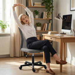 Vinsetto Armless Office Chair, Swivel Desk Chair W/ Adjustable Height Grey - thumbnail 6