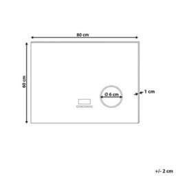 Beliani Led Bathroom Mirror Montaron 80 Cm 60 Cm Silver - thumbnail 3