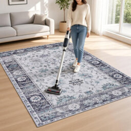 Vintage Oriental Area Rug 120X170 Cm Washable Non Slip Soft Short Pile Carpet For Living Room Bedroom Kitchen - thumbnail 4