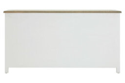 Orsina White Sideboard With Sliding Drawers,sturdy Wooden Sideboard Table With Oak Wood Surface,storage Cabinet - thumbnail 4