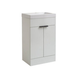 Homestylestore 502mm White Floorstanding Bathroom Vanity Unit And Black Finger Pull Handle - thumbnail 1