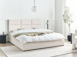 Beliani Ottoman Bed Fabric Lagord 180 X 200 Cm (Eu Super King) Off-White - thumbnail 2