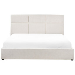 Beliani Ottoman Bed Fabric Lagord 180 X 200 Cm (Eu Super King) Off-White - thumbnail 4