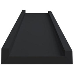 Berkfield Picture Frame Ledge Shelves 2 Pcs Black 60X9X3 Cm Mdf - thumbnail 5