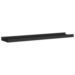 Berkfield Picture Frame Ledge Shelves 2 Pcs Black 60X9X3 Cm Mdf - thumbnail 3