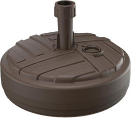 Brown Garden Parasol Base By Agritrade - Round Plastic, Fillable With Water Or Sand