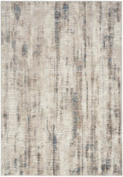 Ivory Grey Blue Abstract Pattern Bedroom & Living Room Rug -274Cm X 366Cm - thumbnail 8