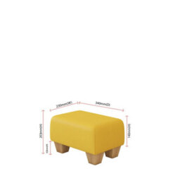 Sunflower Yellow Natural Wood Chunky Legs Faux Leather Small Footstool  Handmade Uk By Footstools Direct - thumbnail 2