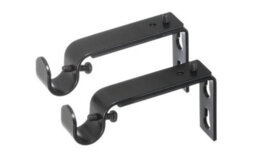 Homeelabador 2X Extendable Curtain Pole Brackets Black Colour To Fit 19mm Diameter Curtain Poles
