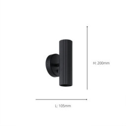 Eglo Portillo Aluminium & Steel Modern Uplight & Wall Down Light, Black - thumbnail 4