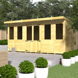 Buttercup Farm 12Ft X 7Ft Pent Summer House - Wood - L214 X W358 X H201 Cm - thumbnail 3