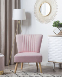Beliani  Armchair Vaasa Fabric Pink - thumbnail 2